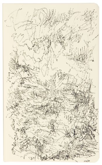 Click the image for a view of: Vela Spila drawing 2. 2009. Pen & ink. 210X128mm